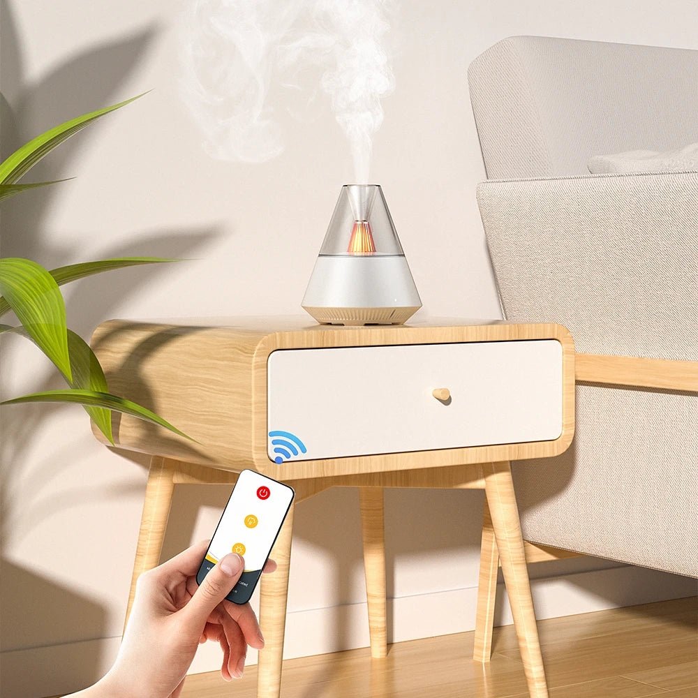 Remote Control USB Aromatherapy Diffuser Air Humidifier With Warm Night Light - Hues & Craft