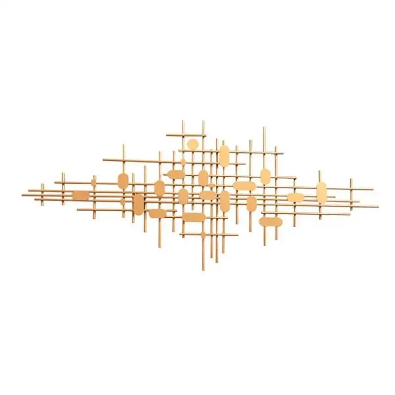 Luxury Modern Home Living Room Wall Decoration Pendant Golden Metal Art - Hues & Craft