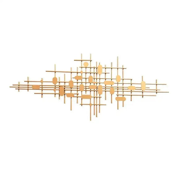 Luxury Modern Home Living Room Wall Decoration Pendant Golden Metal Art - Hues & Craft
