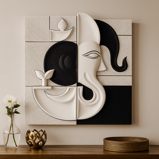 The Zenith Idol – Modern 3D Ganesha Wall Art - Hues & Craft
