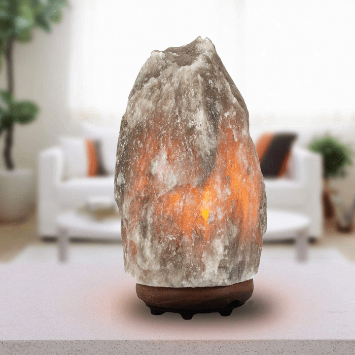 Natural Handcrafted Grey Himalayan Salt Lamp - Hues & Craft