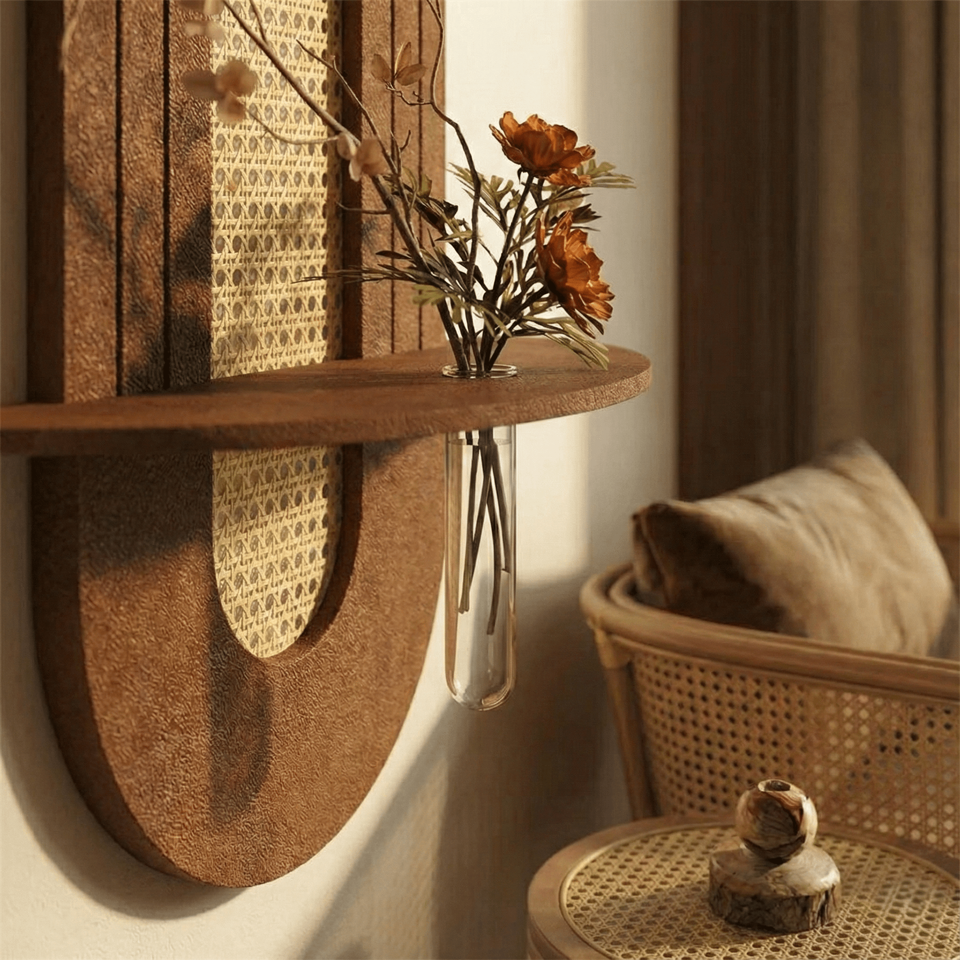 The Elysian Arch – Luxury Cane Wall Planter - Hues & Craft