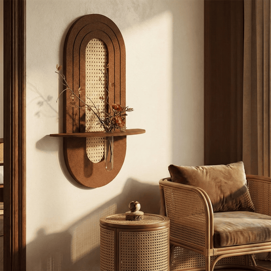 The Elysian Arch – Luxury Cane Wall Planter - Hues & Craft